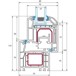Secțiune profil ALUPLAST 70 mm